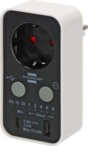Brennenstuhl 1506180 Steckdosen-Timer digital 3000 W IP20 (1506180)