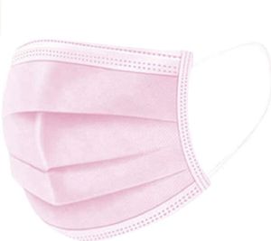 50x Schutzmaske Mundschutz Einweg Maske Gesichtsmaske 3 Lagig Vliesstoff Pink