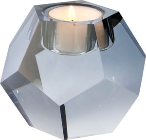 Lambert Pentaki Teelichthalter Kristallglas obsidian H 8,4 cm D 9,8 cm 18173