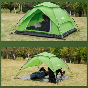 Yorbay 2 in 1 Campingzelt Pop Up Zelte für 2-3 Personen, doppelwandig Wasserdicht UV-Schutz Kuppelzelte Wurfzelte für Familie, Trekking, Outdoor