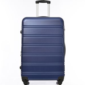 Flieks Reisekoffer mit Universalrad, Trolley Hartschalenkoffer Handgepäck Koffer mit Schwenkrollen, XL, 52x32x78cm, Dunkelblau