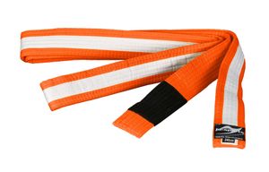 Ju-Sports BJJ Kindergürtel orange weißer Streifen Länge 240cm