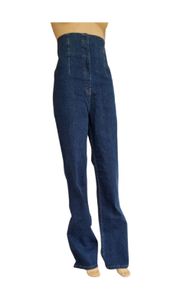 Těhotenské kalhoty 22087-I christoff jeans tmavě modré extra dlouhé strečové - velikost 36