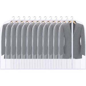 12er Pack Kleidersack, 60x100cm Kleiderhülle Kleider Schutzhülle Kleideraufbewahrung mit Reißverschluss