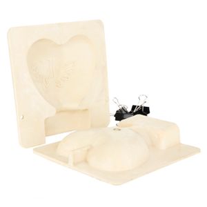 NKlaus 3D DIY Kerzenherstellung Kerzen Gießform aus hochwertigem Kunststoff Kerzenform Herz Mehrteilig aufklabbar 36445