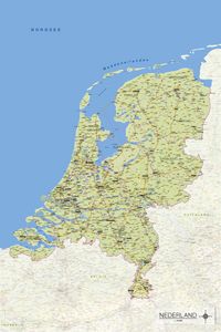 Landkarte der Niederlande - Kaart van Nederland - Poster - Größe 61x91,5 cm