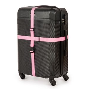 Koffergurt Gepäckgurt Koffergürtel Kofferband Gepäckband Kofferriemen Reise Band, rosa Solier 2 Stück