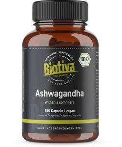 Biotiva Ashwagandha 150 Kapseln aus biologischem Anbau