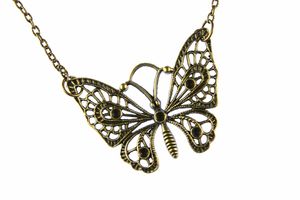 Schmetterling Kette Halskette Miniblings 80cm Schmetterlingskette Butterfly Brz