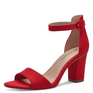 Tamaris Damen Sandalette Fesselriemen geschlossene Fersenpartie 1-28396-42, Größe:38 EU, Farbe:Rot