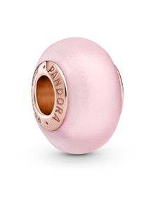 Pandora Moments Charm 789421C00 Matte Pink Murano Glass Rose Metall