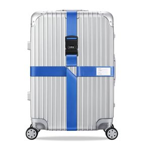 Kreuz-Kofferband Koffergurt Gepäckband Kofferriemen Gepäckgurt verstellbar, Farbe:Blau