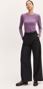 b.young BYDECERI PANTS Damen Hose Stoffhose Weide Leg Marlene-Hose weites Bein mit Bügelfalte