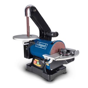 Scheppach BTS700 Bandschleifer | Tellerschleifer |250W | 762x25,4mm | SchleiftellerØ 125mm | 90°-45° verstellbarer Tisch | Geschwindigkeit 816m/mi