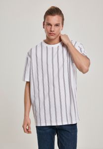 Pánské tričko Urban Classics Heavy Oversized AOP Stripe Tee white/navy - XL