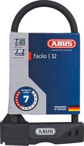 ABUS Bügelschloss Facilo 32 + USH32-Halterung - Fahrradschloss mit Double-Locking - ABUS-Sicherheitslevel 7 - 230 mm Bügelhöhe - Schwarz