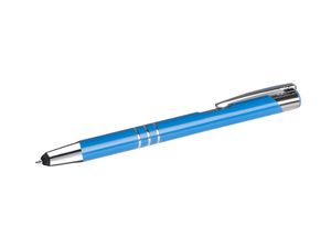 10 Touchpen Kugelschreiber aus Metall / Farbe: mittelblau