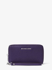 MICHAEL KORS Mercer Large Leather Smartphone Wristlet fialová