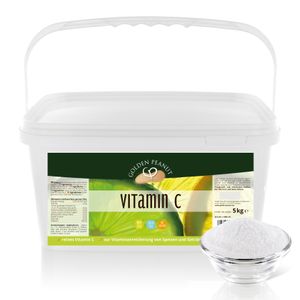 GOLDEN PEANUT Vitamin C Pulver 5 kg reine Ascorbinsäure ohne Zusätze hochdosiert vegan und ohne Gentechnik
