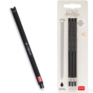 LEGAMI Gel Stift KITTY Kätzchen mit 3er Refill Schreibfarbe schwarz Stärke 0,7mm Set