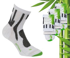 3 Paar Boru Bamboo Outdoor Socken - Bambus - Weiß - Größe 35-38