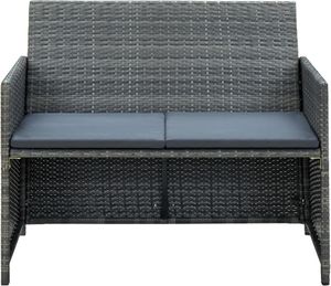 vidaXL 2-Sitzer-Gartensofa mit Polstern Grau Poly Rattan vidaXL 2-Sitzer-Gartensofa mit Polstern Grau Poly Rattan