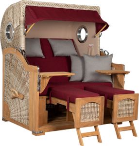 Strandkorb Rantum Grande Bullauge Teak PE Shell Dessin 594