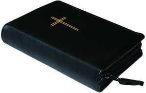 Gotteslob-Buchhülle Kreuz Schwarz/Kustleder
