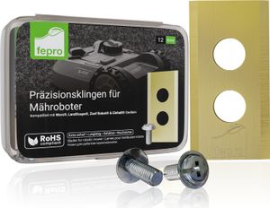 Fepro® Profi Ersatzmesser für Mähroboter - kompatibel mit WORX, LandXcape, Zoef Robot und Einhell - 30 Stück, Universal Ersatzklingen für Rasenroboter Messer Messerset Mähroboterklingen