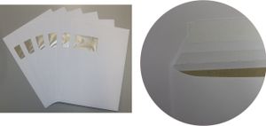 25 Stück DIN C4 Umschläge mit Fenster haftklebend und eingeklebter Papprückwand Versandtaschen komplett weiß