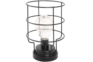 LED Deko-Lampe im  Industrial Style 14,5 x 14,5 x 19 cm schwarz