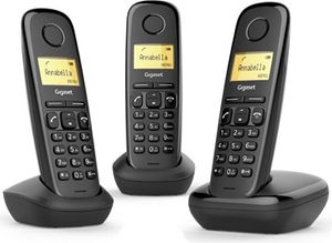 Gigaset A170 TRIO Schnurlostelefon, Rufnummernanzeige, 2 zusätzliche Mobilteile, DECT