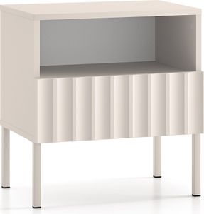 Selsey Derriva - Nachttisch mit geriffelter Schublade, hellbeige, 100 cm Selsey Derriva - Nachttisch mit geriffelter Schublade, hellbeige, 100 cm
