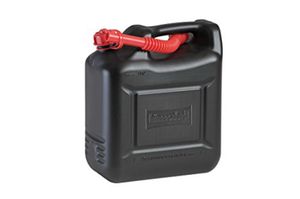 Kraftstoff-Kanister COMPACT 10L HDPE schwarz mit UN-Zulassung rotes Zubehör
