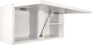 Milionmeblicom Badezimmerschrank Laura Hängeschrank Badezimmermöbel Klappbarer Badezimmer Wandschrank Teleskopöffnung Mattweiß 30 x 80 x 23 cm