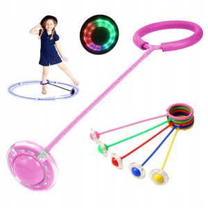 HULA-HOP hula hoop obruč na nohy obruč na přeskakování LED růžová