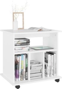 vidaXL Mobilná skrinka biela 60x45x60 cm Drevo Materiál