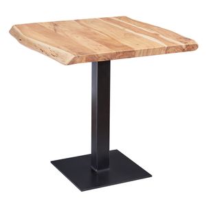 WOHNLING Jedálenský stôl Stromová hrana 80 x 75 x 75 cm Jedálenský stôl z masívneho dreva akácie | Malý drevený jedálenský stôl | Dizajnový kuchynský stôl Square