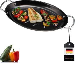 bremermann Fisch-Grillpfanne oval, Grillplatte antihaftbeschichtet, 39,5 x 20,5