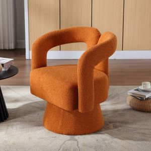 MODFU 360° drehbarer Freizeitsessel Loungesessel Polsterstuhl Relaxsessel, Orange