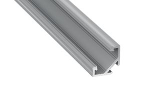 LED Aluminium Profil Leiste Silber | Typ C Neigungswinkel 45° | Mit Endkappe und Halterung | Milchig Abdeckung | 1m