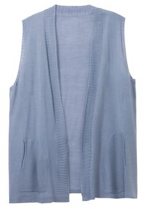 sheego Damen Große Größen Strickweste in offener Form, mit Taschen Strickweste Citywear feminin - unifarben