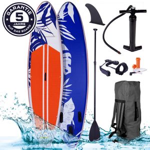 BRAST SUP Board Fusion Aufblasbares Stand up Paddle Set 320x81x15cm Orange incl. Zubehör Fußschlaufe Paddel Pumpe Rucksack