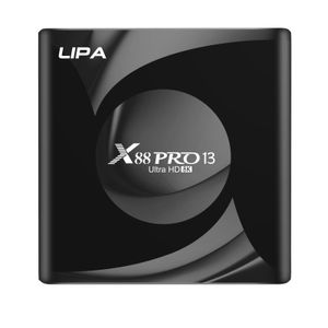Lipa X88 Pro 13 Android TV-Box 4-32 GB Android 13 - Streaming box - IPTV box - Mediaplayer - 8K und 4K Decoder - Apps über Play Store und Internet - WLAN und Ethernet - Dolby Sound - Mit Kodi, Netflix, Disney+ und mehr
