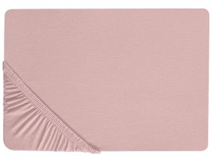 BELIANI Napínacia posteľná plachta ružová bavlnená 200 x 200 cm klasické prestieradlo s elastickým okrajom spálňa
