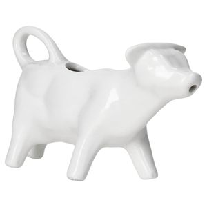 Milchkanne Milchkännchen Kuh Keramik weiß