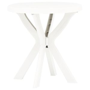 vidaXL Bistro stôl biely Ø70 cm Plastový