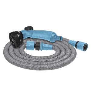 Gartenschlauch Set Flexibler Wasserschlauch 7,5m Basic 8-Funktions-Pistolenbrause 2X Schnellkupplung Universalanschluss Gartenbewässerung