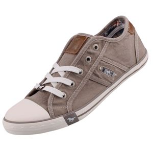 Mustang Sneaker 1099-302 Schuhe Damen Schnürer Canvas Übergröße, Größe:37 EU, Farbe:Grau