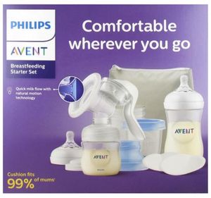 Philips Avent Handmilchpumpe Starter-Set - einfaches Abpumpen, Aufbewahren und Füttern, mit Natural-Motion Technologie, inkl. Babyflasche, Aufbewahrungsbecher und Transporttasche (Modell SCF430/16)